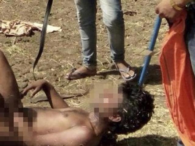 A mob of around 150 people thrashed three alleged cow transporters and stripped one of them naked in BJP-ruled Rajasthan’s Pratapgarh district on Tuesday.(HT Photo) A mob of around 150 people thrashed three alleged cow transporters and stripped one of them naked in BJP-ruled Rajasthan’s Pratapgarh district on Tuesday.(HT Photo)