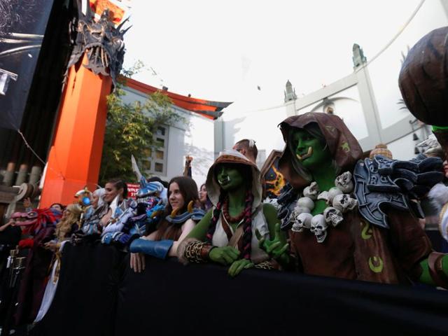 Cosplay enthusiasts queue up at the premiere of the Warcraft movie in Hollywood. (REUTERS) Cosplay enthusiasts queue up at the premiere of the Warcraft movie in Hollywood. (REUTERS)