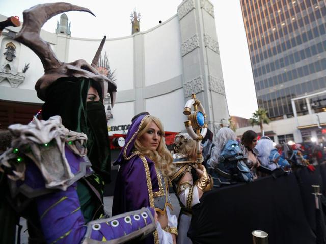 Cosplay enthusiasts wait at the Hollywood premiere of the movie Warcraft. (REUTERS) Cosplay enthusiasts wait at the Hollywood premiere of the movie Warcraft. (REUTERS)