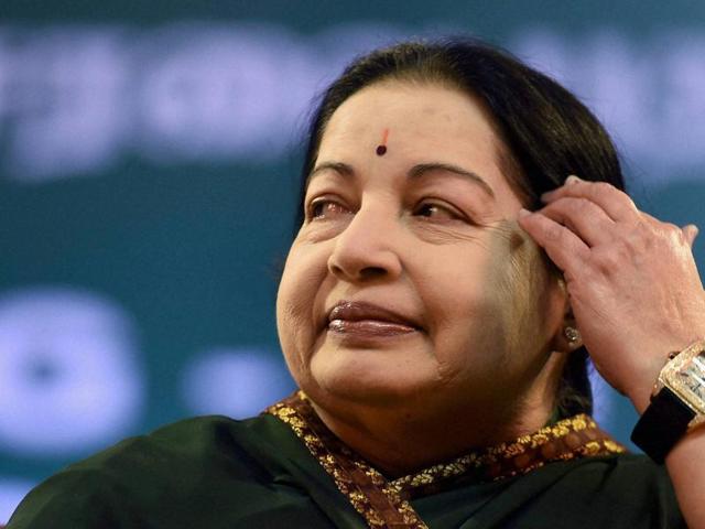 AIADMK supremo J Jayalalithaa during her swearing in ceremony at Madras University Centenary Auditorium in Chennai.(PTI) AIADMK supremo J Jayalalithaa during her swearing in ceremony at Madras University Centenary Auditorium in Chennai.(PTI)