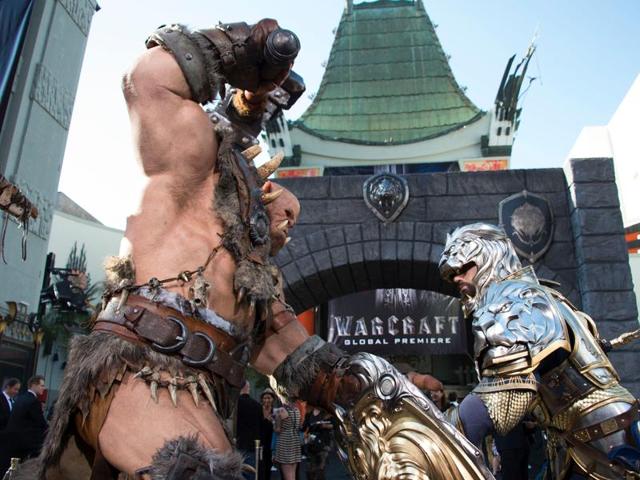 Statues are seen in front of the Chinese Theatre during the premiere of the epic fantasy film Warcraft, based on the video game series of the same name. (AFP) Statues are seen in front of the Chinese Theatre during the premiere of the epic fantasy film Warcraft, based on the video game series of the same name. (AFP)