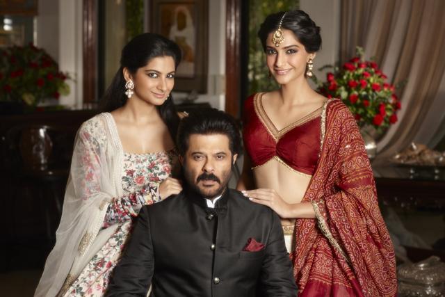 Sonam Kapoor (right) with father Anil Kapoor and sister, Rhea Kapoor. Sonam Kapoor (right) with father Anil Kapoor and sister, Rhea Kapoor.