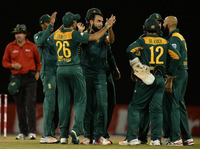 Kagiso Rabada contributed with bat and ball to earn a joint man of the match award with Farhaan Behardien. (AFP) Kagiso Rabada contributed with bat and ball to earn a joint man of the match award with Farhaan Behardien. (AFP)