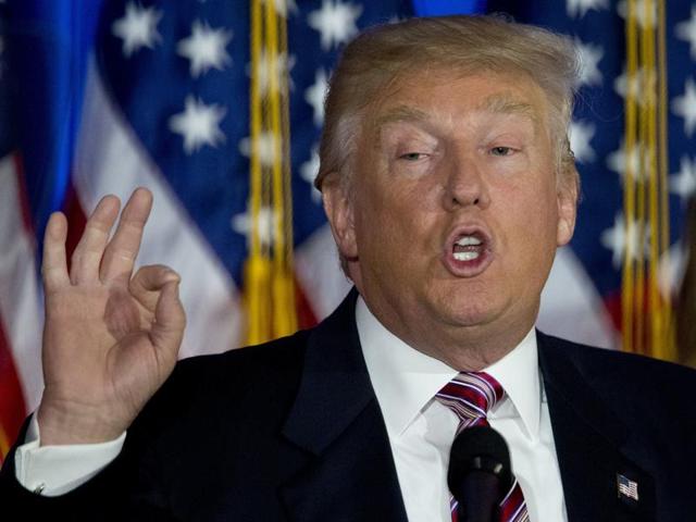 Republican presidential candidate Donald Trump speaks during a news conference at the Trump National Golf Club Westchester in Briarcliff Manor. (AP Photo) Republican presidential candidate Donald Trump speaks during a news conference at the Trump National Golf Club Westchester in Briarcliff Manor. (AP Photo)