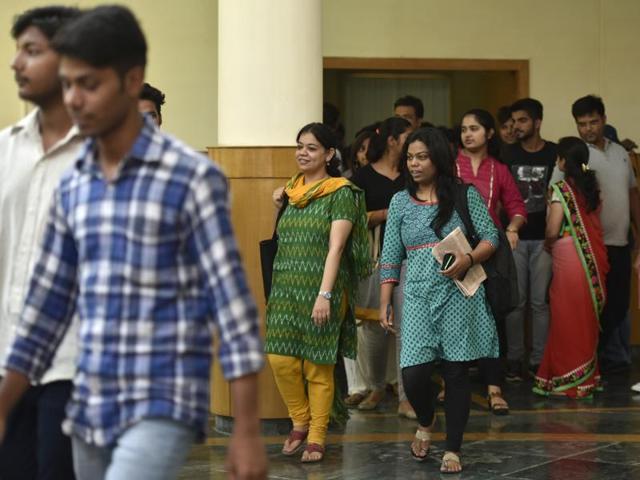 The courses are new in some colleges and may already be offered in other colleges. There are at present 54,000 seats in 63 DU colleges and the new step would have added more than 2,000 seats. (Saumya Khandelwal/HT File) The courses are new in some colleges and may already be offered in other colleges. There are at present 54,000 seats in 63 DU colleges and the new step would have added more than 2,000 seats. (Saumya Khandelwal/HT File)