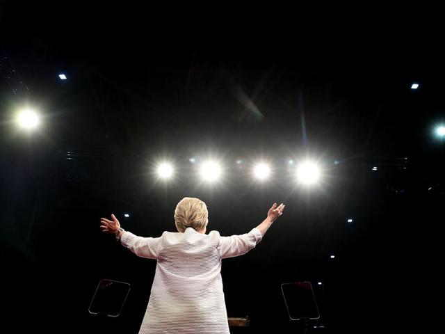 Democratic US presidential candidate Hillary Clinton reacts before speaking to supporters at her California primary night rally held in the Brooklyn borough of New York, US, June 7, 2016. (REUTERS) Democratic US presidential candidate Hillary Clinton reacts before speaking to supporters at her California primary night rally held in the Brooklyn borough of New York, US, June 7, 2016. (REUTERS)