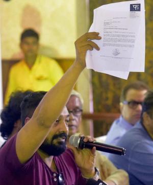 Udta Punjab co-producer Anurag Kashyap at a press conference by Indian Film and Television Directors Association (IFTDA) in Mumbai on Wednesday. (PTI) Udta Punjab co-producer Anurag Kashyap at a press conference by Indian Film and Television Directors Association (IFTDA) in Mumbai on Wednesday. (PTI)