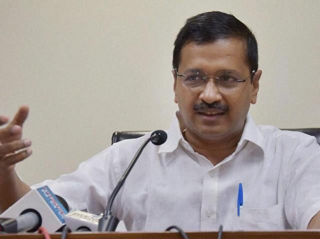 Delhi chief minister Arvind Kejriwal interacts with journalists at the Delhi Secretariat.(PTI File Photo)
