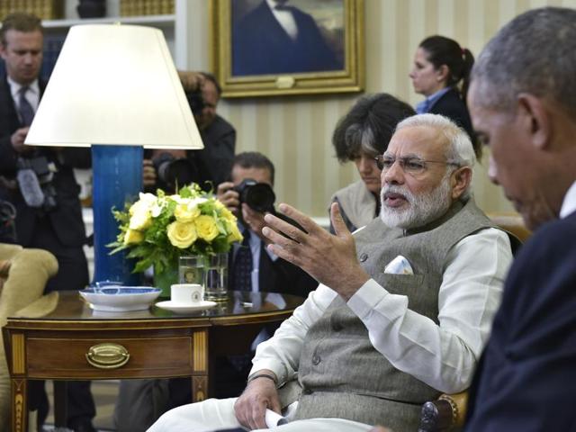 Prime Minister Narendra Modi speaks during a bilateral meeting in the Oval Office with US President Barack Obama at the White House. (AFP) Prime Minister Narendra Modi speaks during a bilateral meeting in the Oval Office with US President Barack Obama at the White House. (AFP)