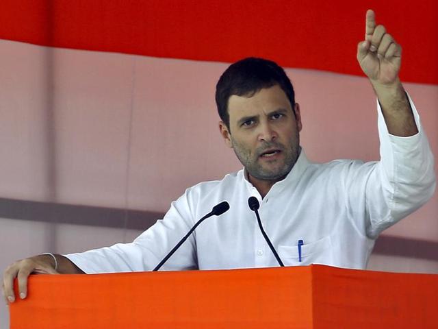 In this file photo, Congress party vice-president Rahul Gandhi gestures during an address at a farmers' rally at Ramlila ground in New Delhi. (REUTERS) In this file photo, Congress party vice-president Rahul Gandhi gestures during an address at a farmers' rally at Ramlila ground in New Delhi. (REUTERS)