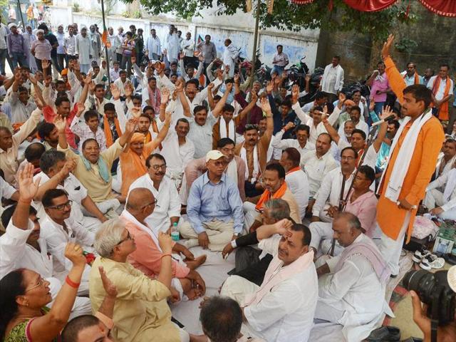 The Bharatiya Janata Party hopes to use the Mathura clash between police and squatters last week to its advantage, with a people’s campaign to free land from encroachers in poll-bound Uttar Pradesh. (PTI Photo) The Bharatiya Janata Party hopes to use the Mathura clash between police and squatters last week to its advantage, with a people’s campaign to free land from encroachers in poll-bound Uttar Pradesh. (PTI Photo)