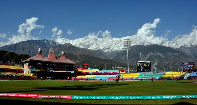 Dharamsala’s picturesque cricket stadium will stage its first Test when India face Australia in their second Test in February-March. (Shyam Sharma/HT) Dharamsala’s picturesque cricket stadium will stage its first Test when India face Australia in their second Test in February-March. (Shyam Sharma/HT)