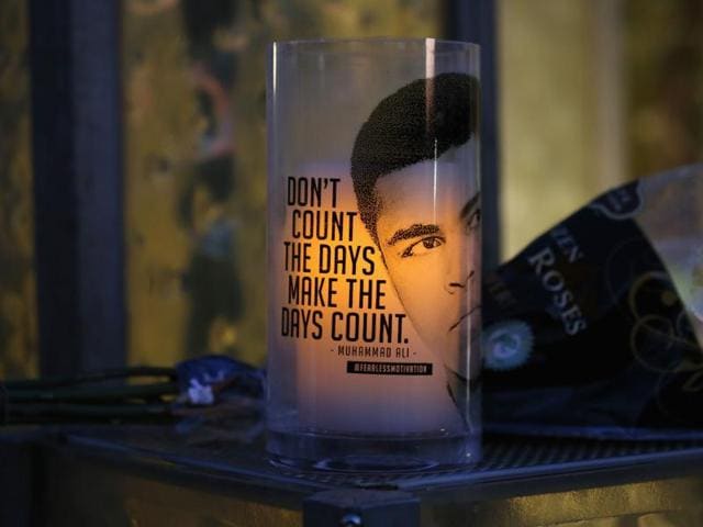 A quote from Muhammad Ali adorns a makeshift memorial at the Muhammad Ali Center in Louisville, Kentucky. (AFP Photo) A quote from Muhammad Ali adorns a makeshift memorial at the Muhammad Ali Center in Louisville, Kentucky. (AFP Photo)