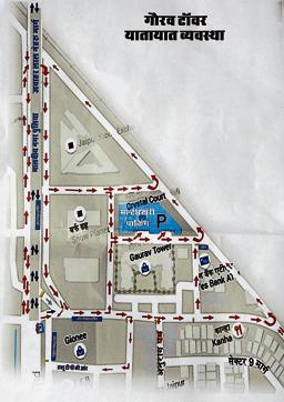 The traffic diversion plan around Gaurav Tower. (Source: Traffic department) The traffic diversion plan around Gaurav Tower. (Source: Traffic department)