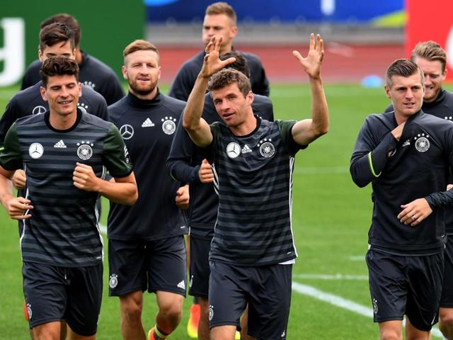 Germany defender Mats Hummels during a training session in Evian-les-Bains, France, on June 9, 2016. (AFP) Germany defender Mats Hummels during a training session in Evian-les-Bains, France, on June 9, 2016. (AFP)