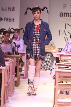 For the upcycle offshoot of her label Péro, Aneeth Arora often enhances old denim jackets with beadwork, embroidery, applique and patchwork