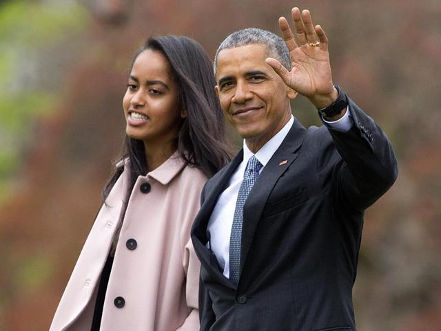 In this April 7, 2016 file photo, US President Barack Obama and his daughter Malia walk across the South Lawn of the White House in Washington. (AP) In this April 7, 2016 file photo, US President Barack Obama and his daughter Malia walk across the South Lawn of the White House in Washington. (AP)