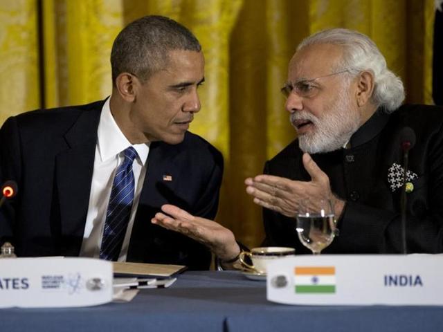 President Barack Obama talks with Prime Minister Narendra Modi during a working dinner with heads of delegations of the Nuclear Security Summit in the East Room of the White House in Washington on March 31, 2016. (AP file photo) President Barack Obama talks with Prime Minister Narendra Modi during a working dinner with heads of delegations of the Nuclear Security Summit in the East Room of the White House in Washington on March 31, 2016. (AP file photo)