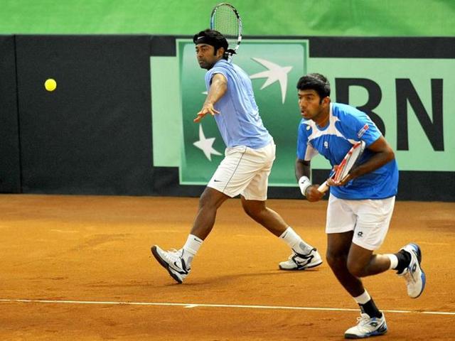Leander Paes (left) and Rohan Bopanna during a Davis Cup match between Uzbekistan and India in Namangan. (File Photo) Leander Paes (left) and Rohan Bopanna during a Davis Cup match between Uzbekistan and India in Namangan. (File Photo)