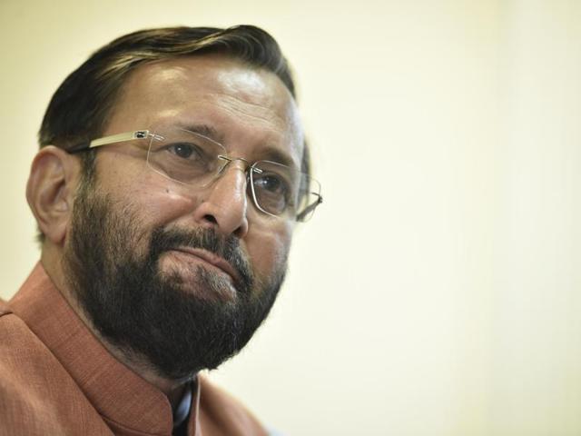 Maneka Gandhi accused environment minister Prakash Javadekar (in picture) of having “lust to kill animals”. (Saumya Khandelwal/HT Photo) Maneka Gandhi accused environment minister Prakash Javadekar (in picture) of having “lust to kill animals”. (Saumya Khandelwal/HT Photo)