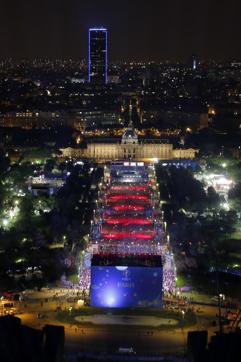 General view of the football fan zone on the Champ de Mars near the Eiffel Tower. (AP Photo) General view of the football fan zone on the Champ de Mars near the Eiffel Tower. (AP Photo)