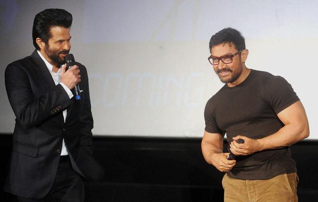 Aamir Khan and Anil Kapoor at an event to promote the second season of the Indian version of television show 24, directed by Abhinay Deo, in Mumbai on Wednesday. (PTI) Aamir Khan and Anil Kapoor at an event to promote the second season of the Indian version of television show 24, directed by Abhinay Deo, in Mumbai on Wednesday. (PTI)
