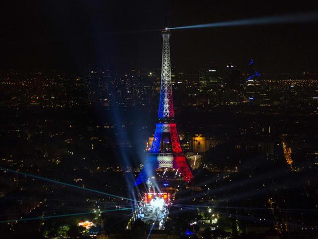 A concert for the opening of Euro 2016 takes place next to the Eiffel Tower in Paris on June 9, 2016. (AFP) A concert for the opening of Euro 2016 takes place next to the Eiffel Tower in Paris on June 9, 2016. (AFP)