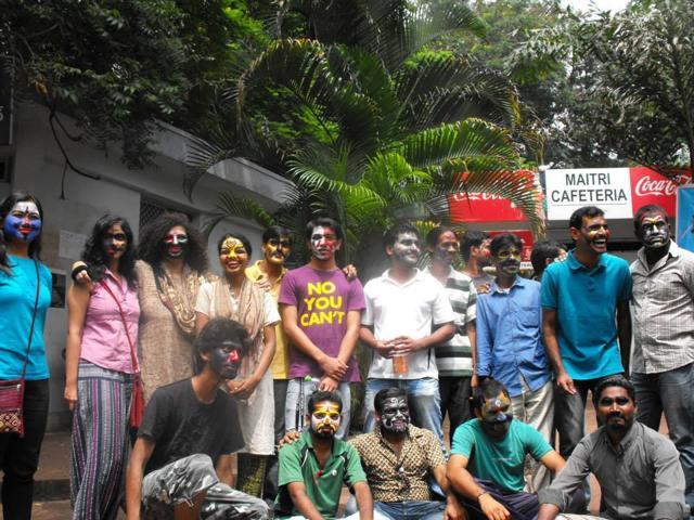 Students at Hyderabad’s English and Foreign Languages University celebrating Asura Week that challenged the way mainstream mythology describes demons or asuras such as Ravana or Shoorpanakha. (EFLU Asura Community) Students at Hyderabad’s English and Foreign Languages University celebrating Asura Week that challenged the way mainstream mythology describes demons or asuras such as Ravana or Shoorpanakha. (EFLU Asura Community)
