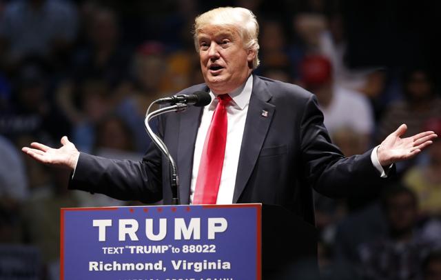 Republican Presidential candidate Donald Trump gestures during a rally in Richmond, Va., Friday, June 10, 2016. (AP) Republican Presidential candidate Donald Trump gestures during a rally in Richmond, Va., Friday, June 10, 2016. (AP)