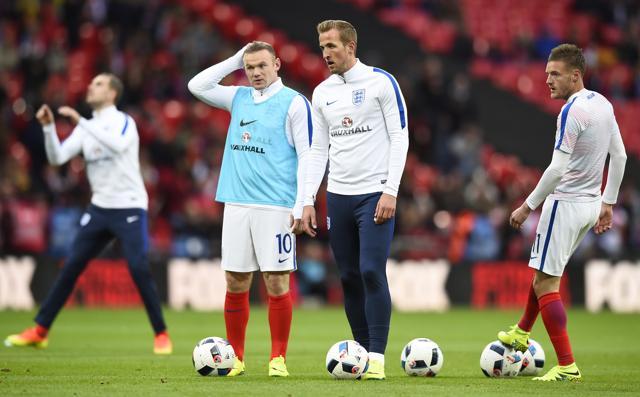 Harry Kane and Jamie Vardy are expected to spearhead England’s attack, supported by Wayne Rooney. (REUTERS) Harry Kane and Jamie Vardy are expected to spearhead England’s attack, supported by Wayne Rooney. (REUTERS)