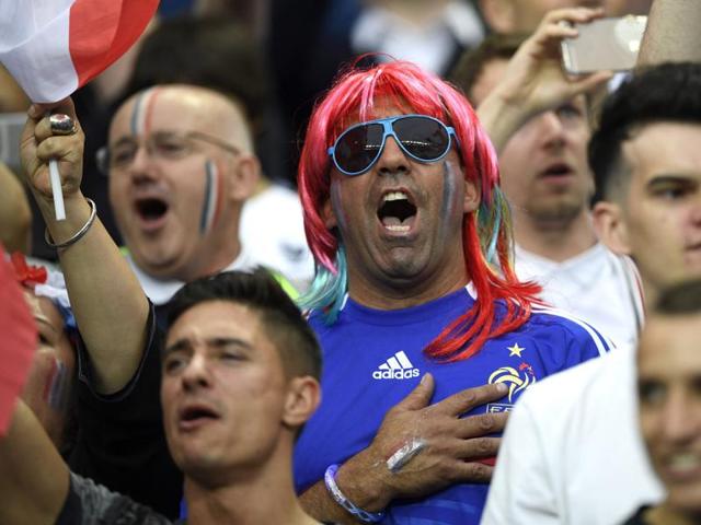 The French national anthem is sung during the opening ceremony. (AFP)