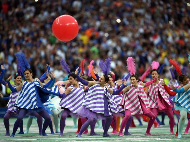 Dancers perform during the opening ceremony. (AFP)