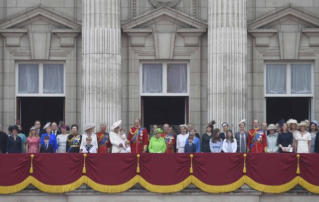 Members of the royal family stand on the balcony of Buckingham Palace after the annual Trooping the Colour ceremony on Horseguards Parade. (REUTERS) Members of the royal family stand on the balcony of Buckingham Palace after the annual Trooping the Colour ceremony on Horseguards Parade. (REUTERS)