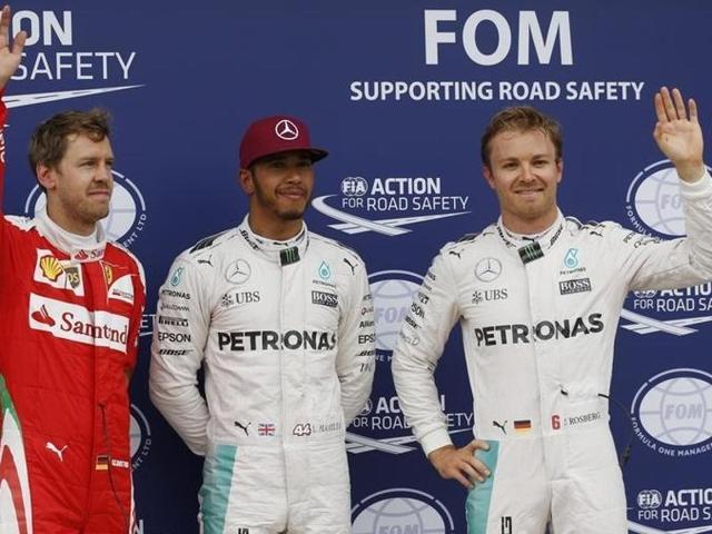 Mercedes driver Lewis Hamilton took pole ahead of Sunday’s Canadian Grand Prix to put pressure on teammate and Championship leader Nico Rosberg. (AP) Mercedes driver Lewis Hamilton took pole ahead of Sunday’s Canadian Grand Prix to put pressure on teammate and Championship leader Nico Rosberg. (AP)