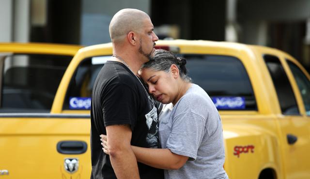 Ray Rivera, a DJ at Pulse Orlando nightclub, is consoled by a friend, outside of the Orlando Police Department after a shooting involving multiple fatalities at the nightclub. (AP Photo) Ray Rivera, a DJ at Pulse Orlando nightclub, is consoled by a friend, outside of the Orlando Police Department after a shooting involving multiple fatalities at the nightclub. (AP Photo)