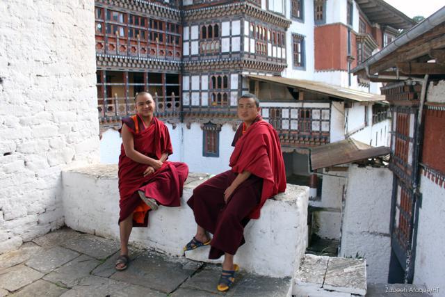 Monks agree to pose for a quick photo. (Photo: Zabeeh Afaque/HT)