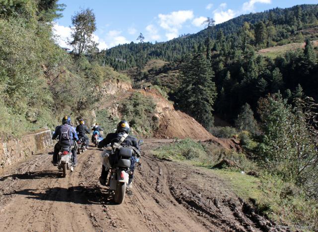 Mud-patched roads to Trongsa. (Photo: Zabeeh Afaque/HT)