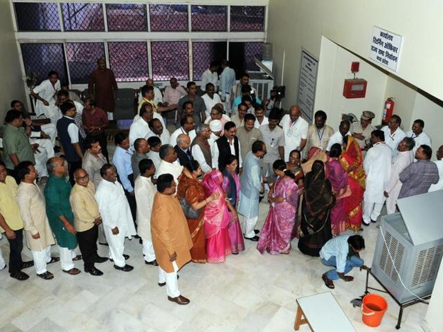BJP state president B S Yeduyurappa, Union minister Ananth Kumar and others congratulate Nirmala Seetharaman after she was elected for Rajya Sabha in Bengaluru. (PTI Photo) BJP state president B S Yeduyurappa, Union minister Ananth Kumar and others congratulate Nirmala Seetharaman after she was elected for Rajya Sabha in Bengaluru. (PTI Photo)