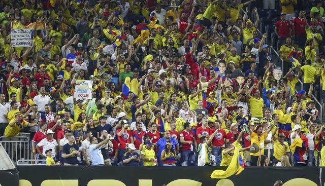 Costa Rica fans were outnumbered by the yellow of their Colombian counterparts. (Reuters) Costa Rica fans were outnumbered by the yellow of their Colombian counterparts. (Reuters)