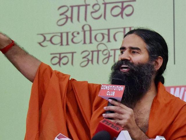 Ramdev had spoken out against NDA government’s initiatives to bring back blackmoney from foreign countries but hoped that it will soon act on the issue.(PTI Photo)