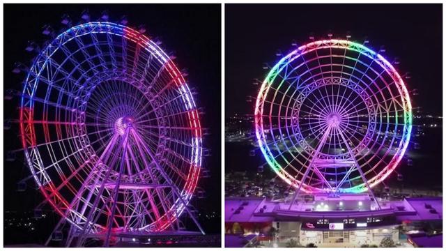Orlando Eye lit up the wheel in rainbow colours Orlando Eye lit up the wheel in rainbow colours
