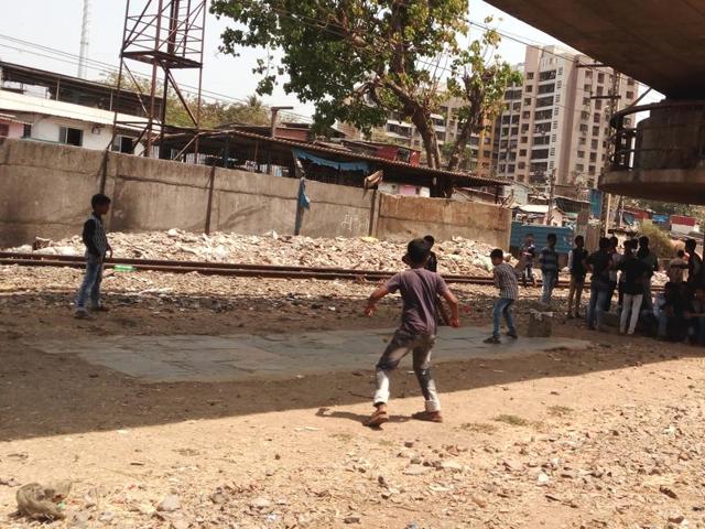 A photograph of children playing near the railway tracks taken as part of the community workshops.(Courtesy: Pukar)