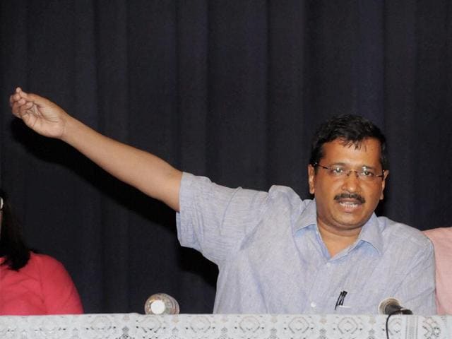 In this file photo, Arvind Kejriwal can be seen addressing AAP volunteers in Panaji.(PTI)