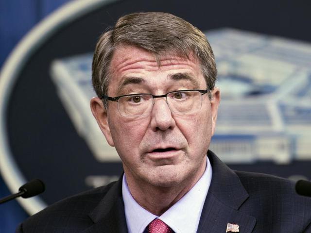 Defence secretary Ash Carter speaks during a news conference at the Pentagon, in Washington.(AP)