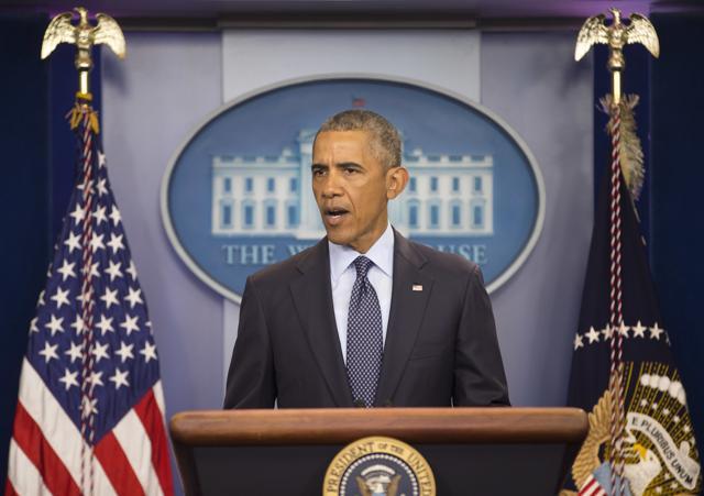 President Barack Obama speaks about the massacre at the White House on Sunday. (AP) President Barack Obama speaks about the massacre at the White House on Sunday. (AP)
