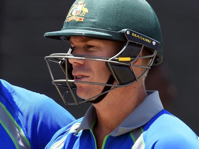Australia's David Warner plays a shot during a One-day International (ODI) cricket match between South Africa and Australia in the tri-Nation series in Georgetown, Guyana. (AFP Photo) Australia's David Warner plays a shot during a One-day International (ODI) cricket match between South Africa and Australia in the tri-Nation series in Georgetown, Guyana. (AFP Photo)