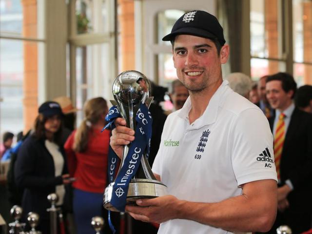 Jonny Bairstow and Alastair Cook pose with the trophy after their 2-0 series win. (REUTERS) Jonny Bairstow and Alastair Cook pose with the trophy after their 2-0 series win. (REUTERS)