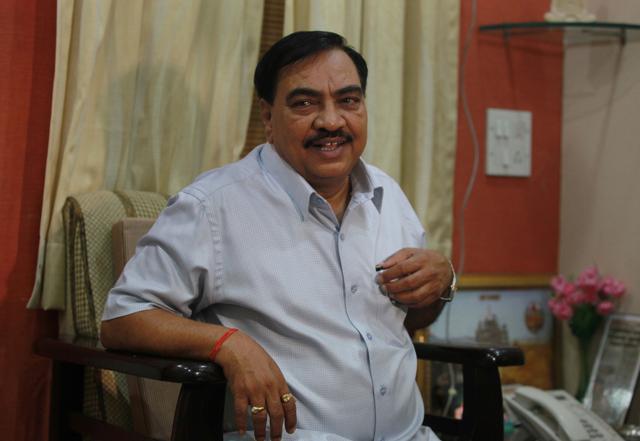 Former cabinet minister Eknath Khadse interacts with journalists in Mumbai. (HT File Photo) Former cabinet minister Eknath Khadse interacts with journalists in Mumbai. (HT File Photo)