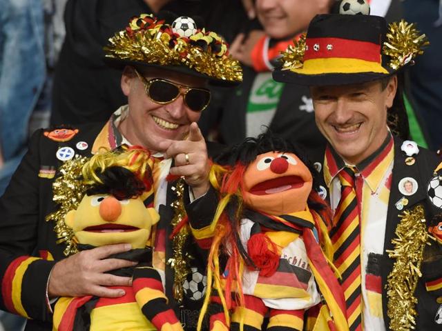 German supporters are pictured during the Euro 2016 group C football match between Germany and Ukraine at the Stade Pierre Mauroy in Villeneuve-d'Ascq near Lille. (AFP Photo) German supporters are pictured during the Euro 2016 group C football match between Germany and Ukraine at the Stade Pierre Mauroy in Villeneuve-d'Ascq near Lille. (AFP Photo)