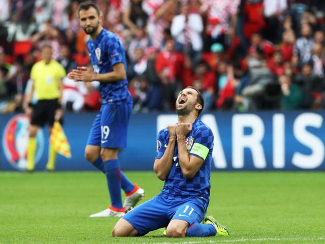 Croatia's defender Darijo Srna reacts during the Euro 2016 group D football match between Turkey and Croatia. (AFP Photo) Croatia's defender Darijo Srna reacts during the Euro 2016 group D football match between Turkey and Croatia. (AFP Photo)